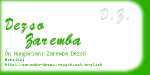 dezso zaremba business card